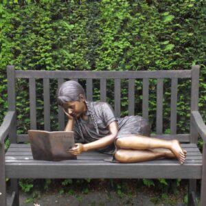 FIGI 65 Fine Cast Bronze Sculpture Girl Reading on Bench 3 | Avant Garden Bronzes