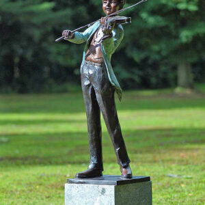 FIBO 9 Solid Bronze Violinist Boy Sculpture 1 | Avant Garden Bronzes