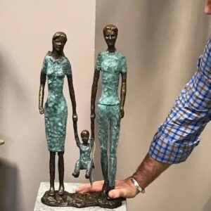 MO 2 Modern Family Solid Bronze Sculpture 3 | Avant Garden Bronzes