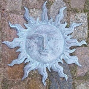 Sun Face Verdigris Wall Art Solid Bronze Sculpture 1 | Avant Garden Bronzes