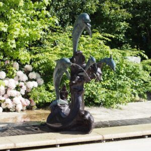 Verdigris Dolphin Pod Fountain Solid Bronze Sculpture 1 | Avant Garden Bronzes