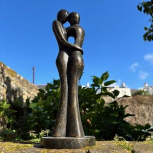 Bronze abstract lovers sculpture romantic gift figure modern couple