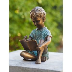 FIBO 1 Solid Bronze Boy Drawing Sculpture 2 | Avant Garden Bronzes