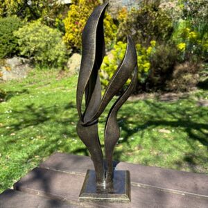 Harmony bronze sculpture abstract intertwined figures symbolising balance and connection 45cm for patios