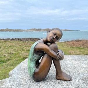 Girl In Swimsuit Solid Bronze Sculpture 3 | Avant Garden Bronzes