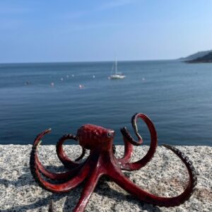 Bronze Octopus Sculpture Eight Legged Sea Creature Red Patina MI 99 13 | Avant Garden Bronzes