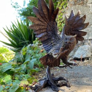 Owl Tallons Out Wingspread Bronze Sculpture 3 | Avant Garden Bronzes