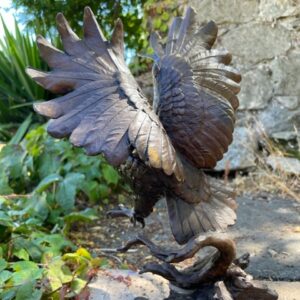 Owl Wingspread Back Bronze Sculpture 1 | Avant Garden Bronzes