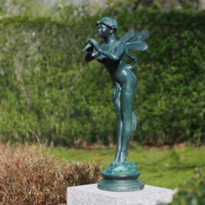Garden Fairy Verdigris Bronze Sculpture 1 | Avant Garden Bronzes