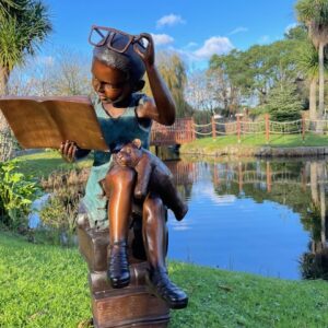 Bronze Academic Young Girl Studying Sculpture FIGI 59 - Image 8