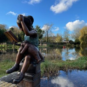 Bronze Academic Young Girl Studying Sculpture FIGI 59 - Image 4