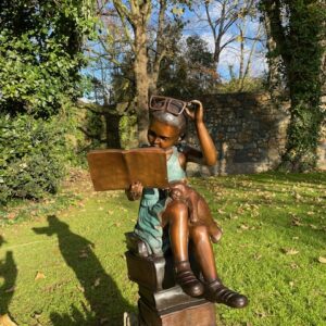 Bronze Academic Young Girl Studying Sculpture FIGI 59 - Image 6