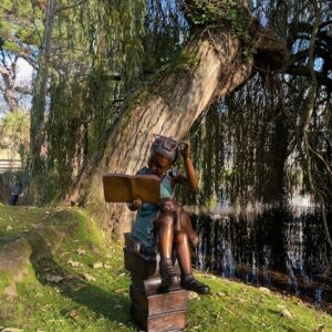 Bronze Academic Young Girl Studying Sculpture FIGI 59 - Image 9