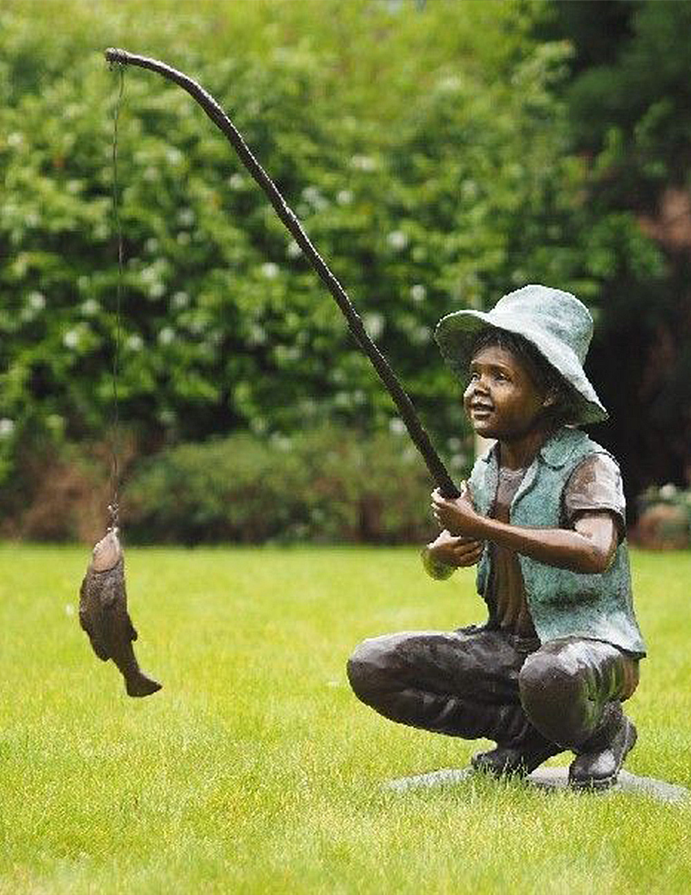 BO 34 Bronze Sculptures Boy Fishing 95cm 1 | Avant Garden Bronzes