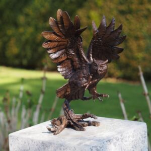 Bronze Bird Owl Tallons Out Wingspread Sculpture BI 41 1 | Avant Garden Bronzes