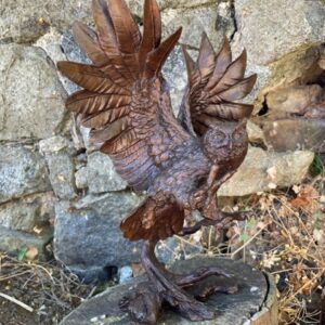 Bronze Bird Owl Tallons Out Wingspread Sculpture BI 41 3 | Avant Garden Bronzes