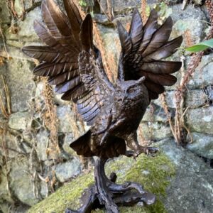 Bronze Bird Owl Tallons Out Wingspread Sculpture BI 41 4 | Avant Garden Bronzes