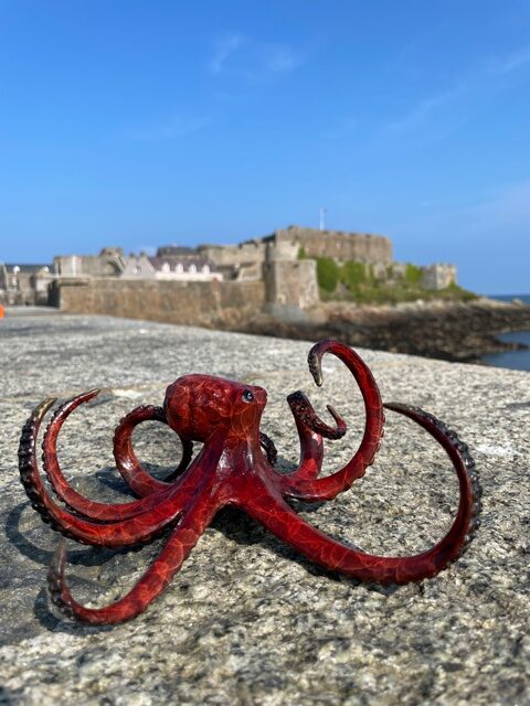 Bronze Octopus Sculpture Eight Legged Sea Creature Red Patina MI 99 7 | Avant Garden Bronzes