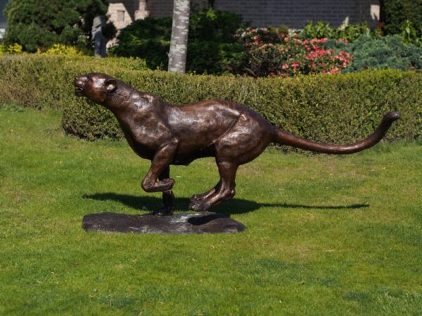 Cheetah Wild Cat Solid Bronze Sculpture 1 | Avant Garden Bronzes