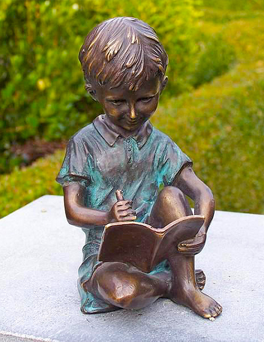 FIBO 1 Solid Bronze Boy Drawing Sculpture 1 | Avant Garden Bronzes