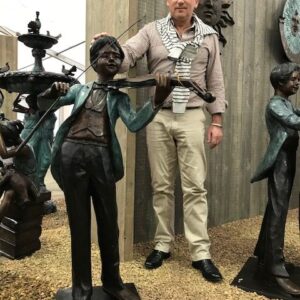 FIBO 9 Solid Bronze Violinist Boy Musical Sculpture 4 | Avant Garden Bronzes
