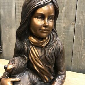 FIGI 24 Solid Bronze Girl Teddy Sculpture 3 | Avant Garden Bronzes