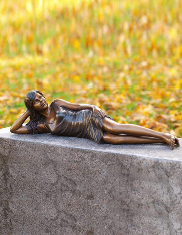 FIGI 58Fine Cast Bronze Sculpture Girl Lying 1 | Avant Garden Bronzes