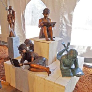 FIGI 65 Fine Cast Bronze Sculpture Girl Reading on Bench 4