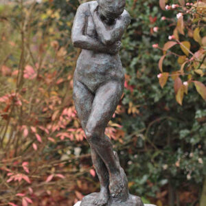 Bronze Eve nude woman sculpture inspired by Rodin’s Gates of Hell with classical figurative form