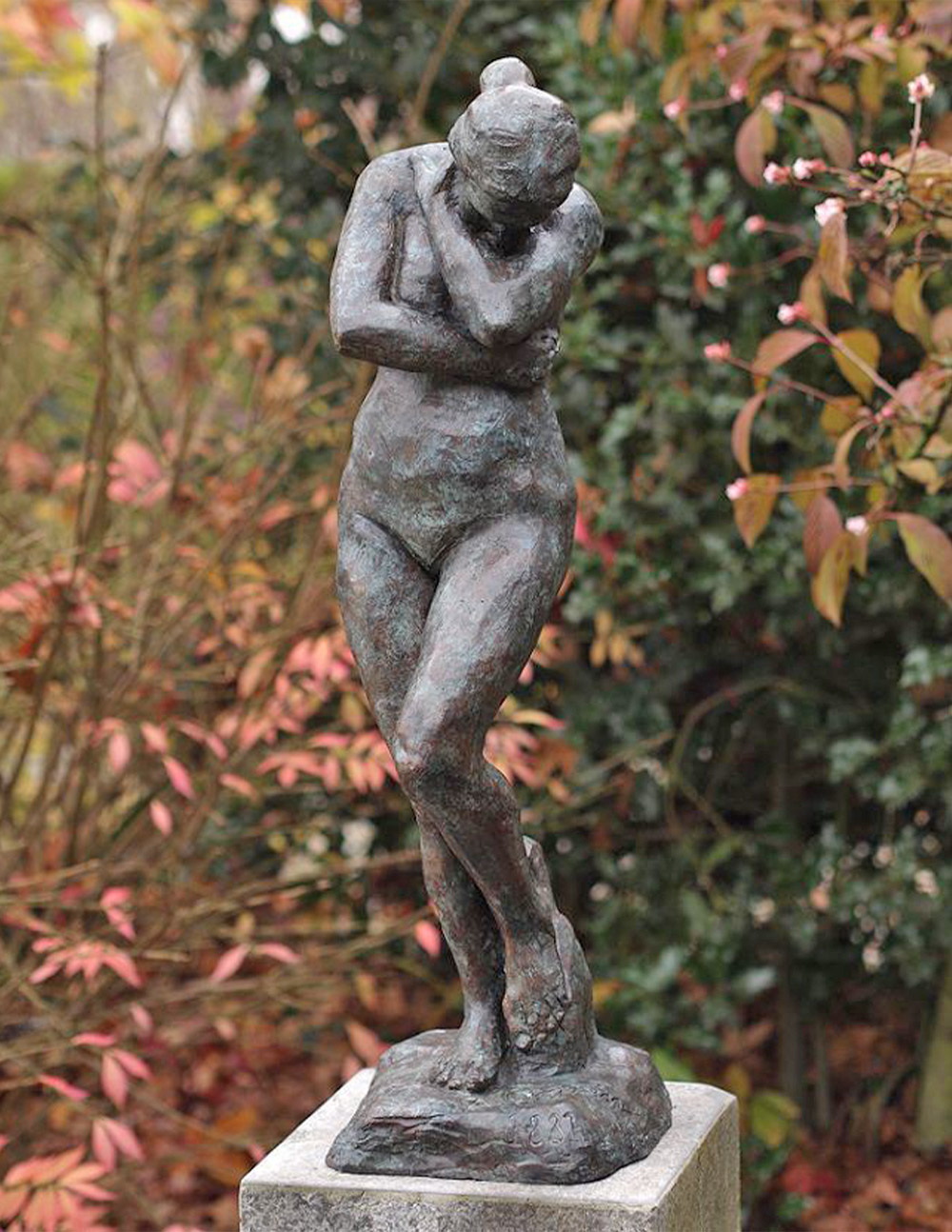 Bronze Eve nude woman sculpture inspired by Rodin’s Gates of Hell with classical figurative form
