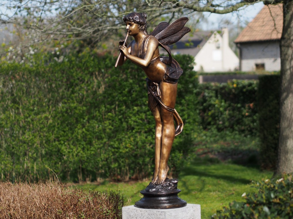 Garden Fairy Classic Brown Bronze Sculpture 1 | Avant Garden Bronzes