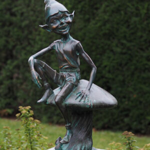 Goblin on a Toadstool Solid Bronze Sculpture 77x35x43cm 1 | Avant Garden Bronzes