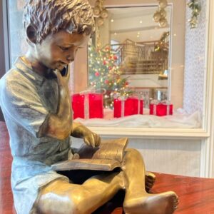 Little Boy Reading his Book Bronze Sculpture 6 | Avant Garden Bronzes