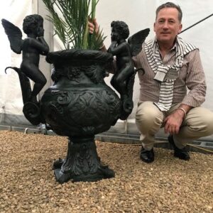 MI 29 Fine Cast Solid Bronze Vase With 2 Classic Cherubs 3 | Avant Garden Bronzes