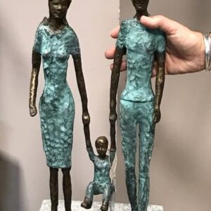 MO 2 Modern Family Solid Bronze Man Woman & Child Sculpture 2 | Avant Garden Bronzes