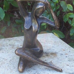 MO 40 Solid Nude Bronze Sculpture Modern Lady Sitting 25cm 2 | Avant Garden Bronzes