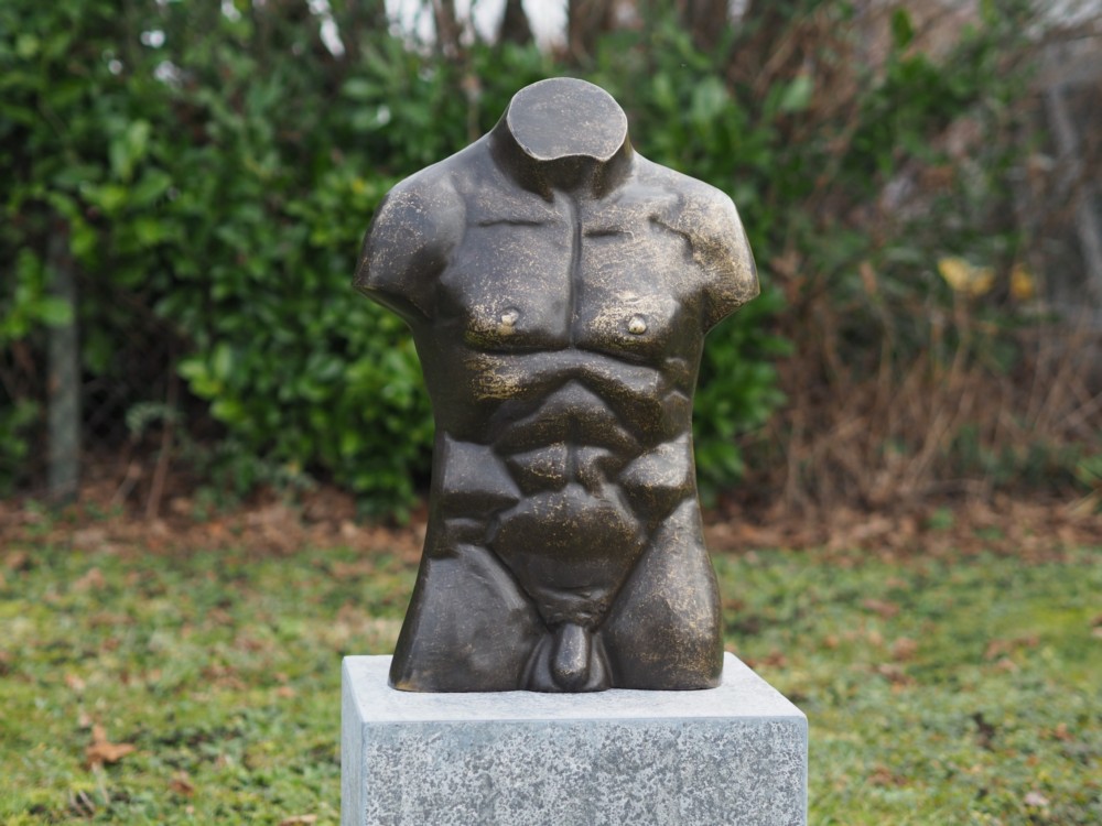 Modern Masculine Bust 56cm Nude Male Bronze Sculpture MO 55 1 | Avant Garden Bronzes
