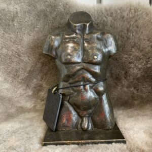 Nude Male Bust on sheepskin rug Bronze Sculpture 1 | Avant Garden Bronzes