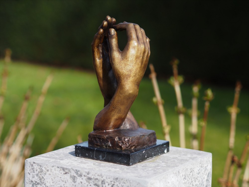 Rodins Cathedral Clasping Hands Solid Bronze Sculpture 1 | Avant Garden Bronzes