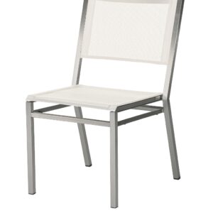 Equinox Side Chair Pearl Sling & Arctic White Frame by Barlow Tyrie (1) | Avant Garden