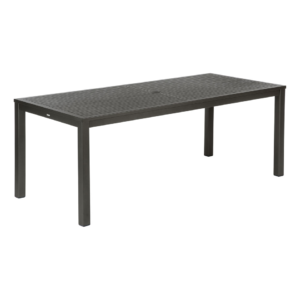 Aura 200cm Charcoal Rectangular Graphite Aluminium Table (Top & Base) by Barlow Tyrie (1) | Avant Garden