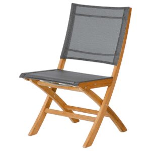 Horizon Dining Chair Platinum Sling Teak Frame by Barlow Tyrie (1) | Avant Garden