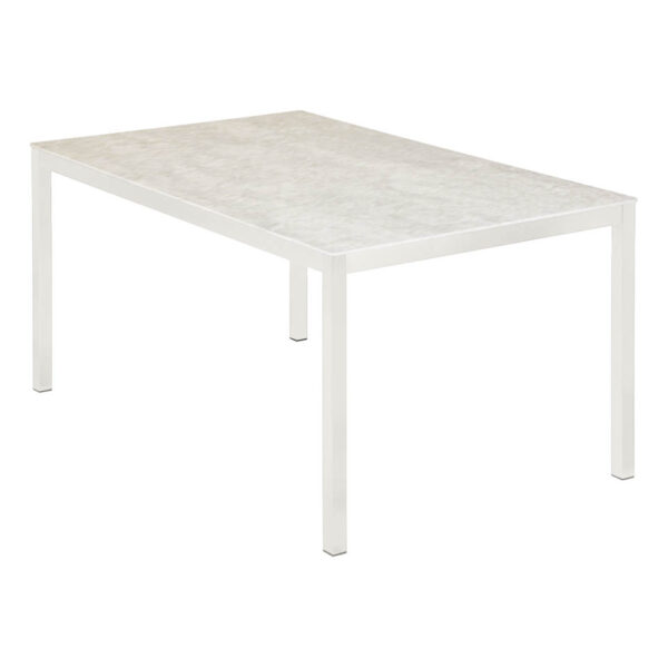 Equinox 200 Arctic White Frame Frost Ceramic Table by Barlow Tyrie 1 | Avant Garden