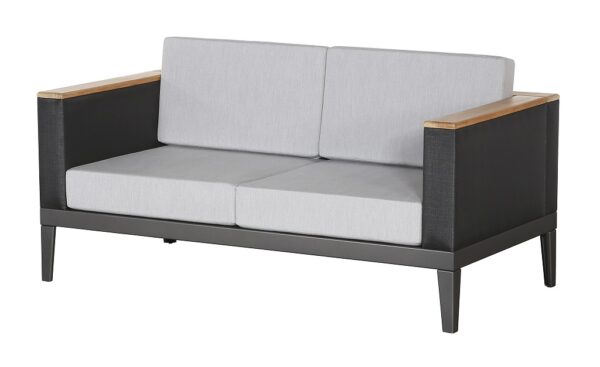 Aura Two Seater Modular Deep Seating Sofa Charcoal Graphite Frame by Barlow Tyrie (1) | Avant Garden