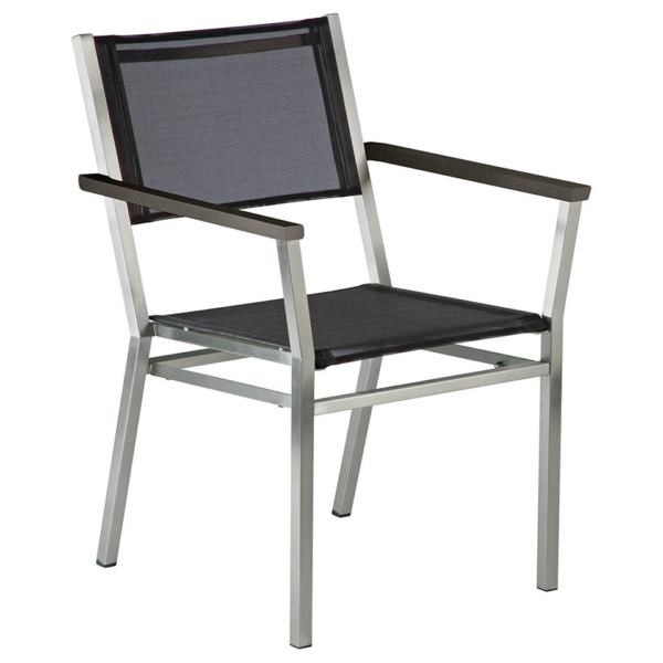Equinox Armchair Charcoal Sling & Graphite Armrest by Barlow Tyrie 1 | Avant Garden