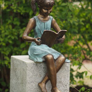 Bronze Literary Girl Reading Sculpture 1 | Avant Garden Bronzes