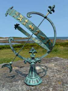 Armillary Sphere Sundial Zodiac 60cm Bronze Sculpture Verdigris 5