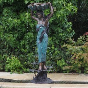 Solid Bronze Water Nymph With Shell Fountain 1 | Avant Garden Bronzes