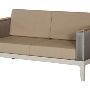 Aura Titanium Two Seater Sofa Deep Seating Lounge Champagne Frame by Barlow Tyrie (1) | Avant Garden