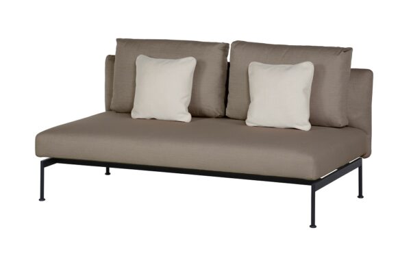 Layout Double Bench Deep Seating Lounge Carbon Beige Sunbrella by Barlow Tyrie (1) | Avant Garden